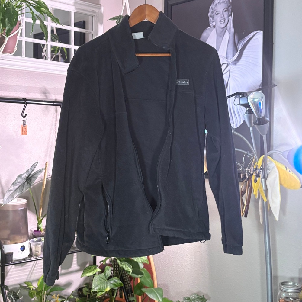 Columbia Mens Fleece Jacket Full Zip Black Long Sleeve Casual Coat